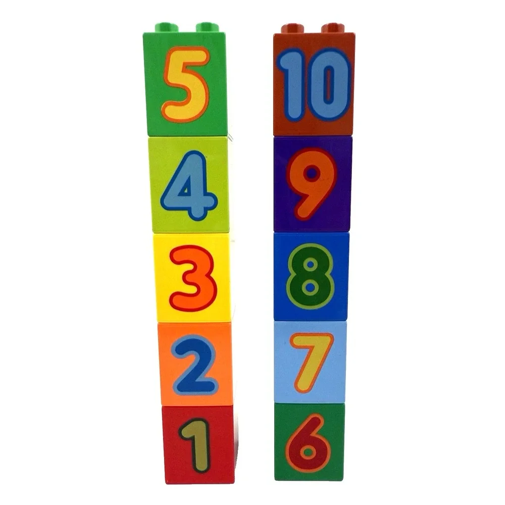 Lego Duplo Numbers 1-10 Pattern Counting 2x2x2 Bricks Blocks Lot of 10